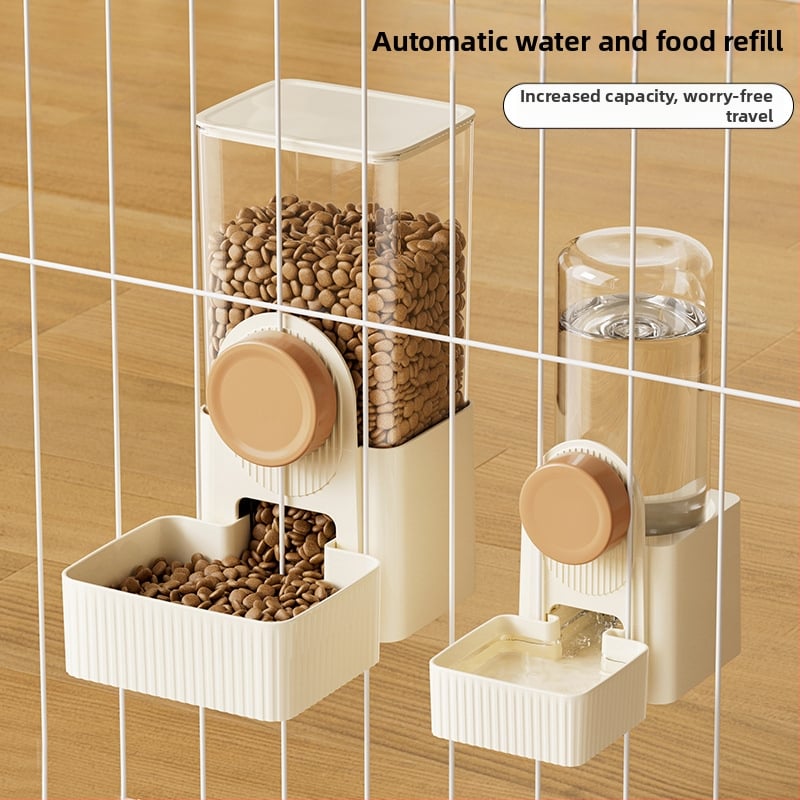 Πλαστικός αυτόματος ταϊστής και διανομέας νερού για κλουβί με κρέμασμα, κατάλληλος για όλα τα κατοικίδια, μάρκα Craftsman's quality.