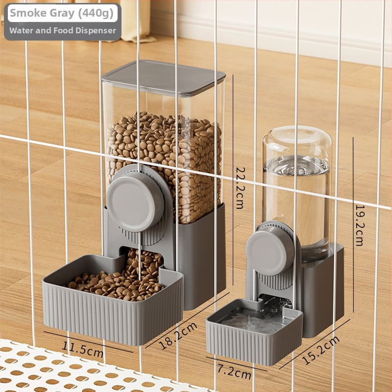 Πλαστικός αυτόματος ταϊστής και διανομέας νερού για κλουβί με κρέμασμα, κατάλληλος για όλα τα κατοικίδια, μάρκα Craftsman's quality.