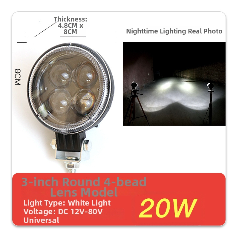 Krovininio automobilio LED prožektorius, įvestis 12–80V, galia 20–160W, IP67, liejimo aliuminio korpusas