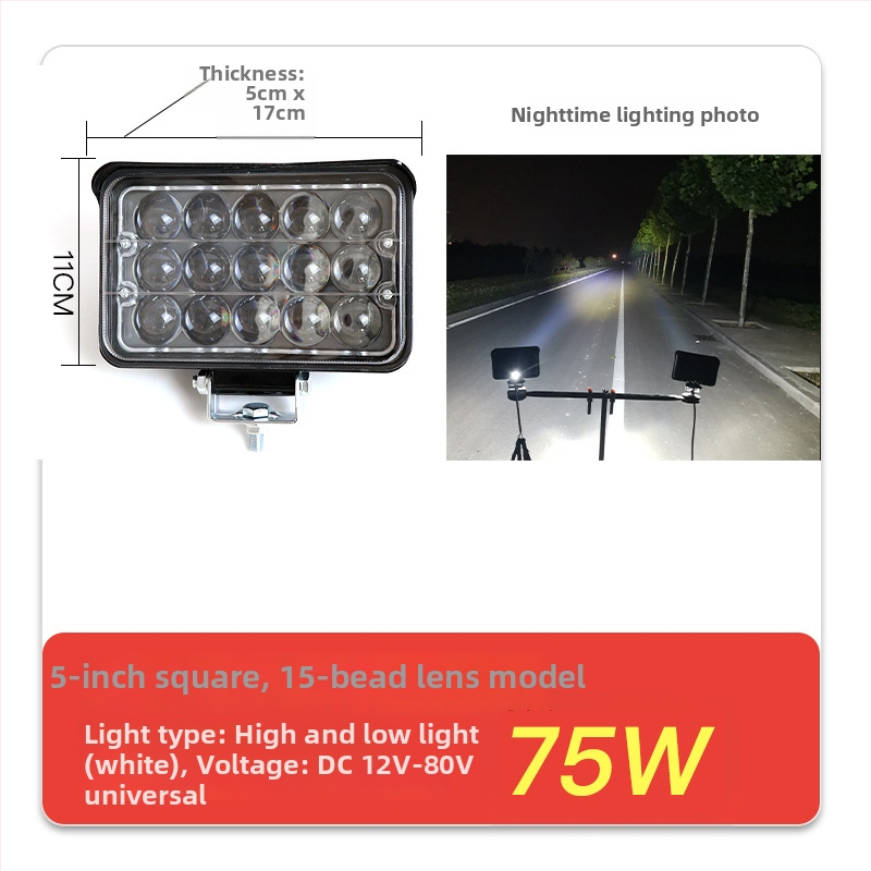 Krovininio automobilio LED prožektorius, įvestis 12–80V, galia 20–160W, IP67, liejimo aliuminio korpusas