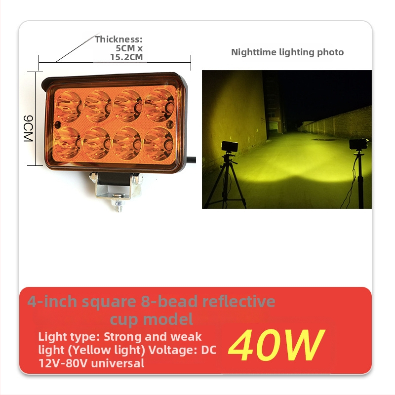 Krovininio automobilio LED prožektorius, įvestis 12–80V, galia 20–160W, IP67, liejimo aliuminio korpusas