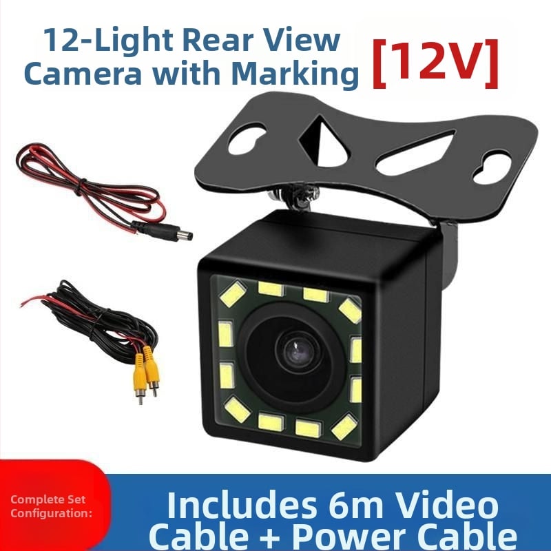 Автомобилна камера 12V универсална заден изглед с инфрачервено нощно виждане, водоустойчива, мониторинг на задния ход