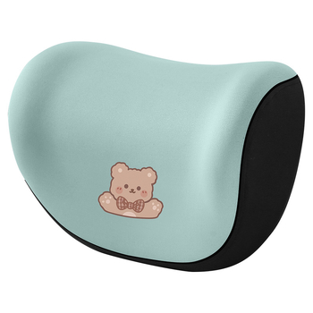 Automašīnas galvas balsts no memory foam, ārējais materiāls: sintētiskās šķiedras, raksts: apskājošais lācis, stils: karikatūra, piemērots visiem gadalaikiem