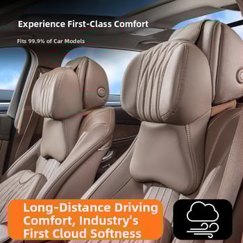 Automašīnas galvas atbalsts ar atmiņas putām, mākslīgā āda, universāla saderība, lietošanai visu gadu, pielāgojama