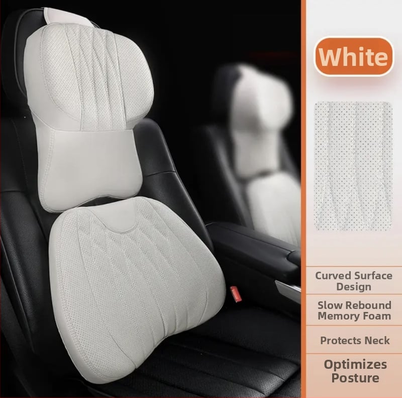 Automašīnas galvas atbalsts ar atmiņas putām, mākslīgā āda, universāla saderība, lietošanai visu gadu, pielāgojama