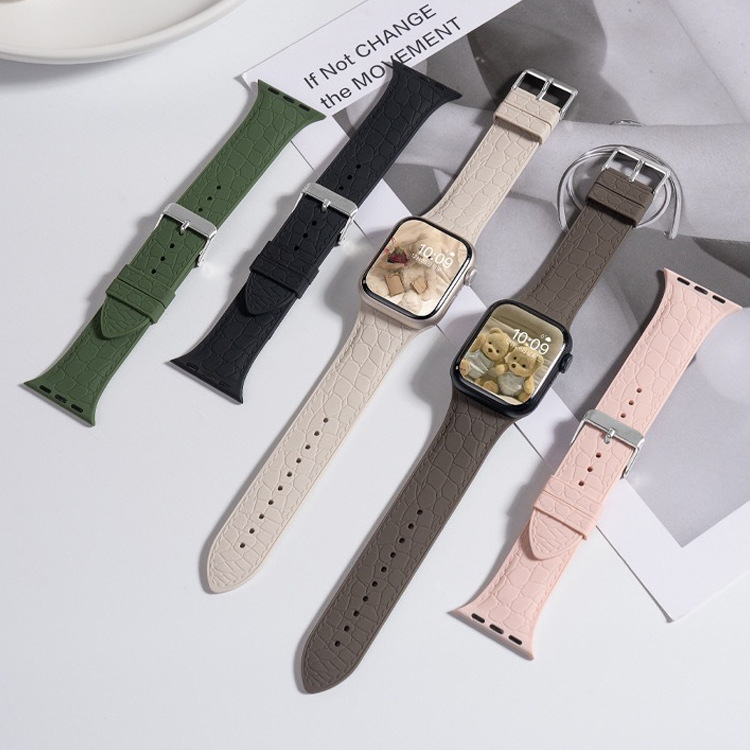 Silikonska narukvica za Apple Watch 38/39/40 mm s lychee uzorkom za SE/Series 6/7/8