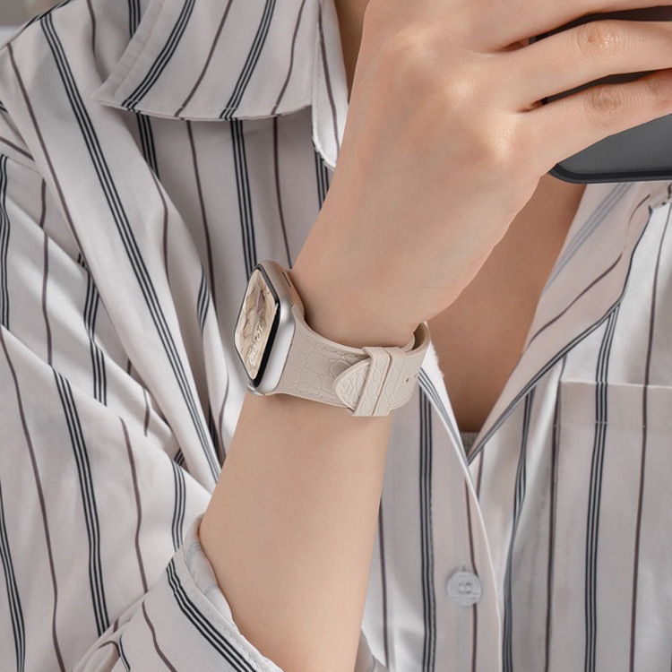 Silikonska narukvica za Apple Watch 38/39/40 mm s lychee uzorkom za SE/Series 6/7/8