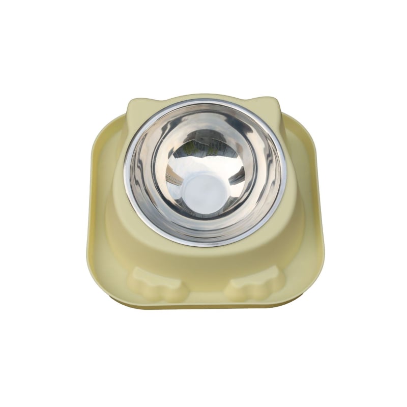 2-σε-1 αποσπώμενο μπολ φαγητού κατοικίδίων με αντιολισθητικό κάτω για γάτες και σκύλους – Υλικά: PP + ανοξείδωτος χάλυβας