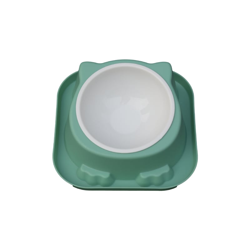 2-σε-1 αποσπώμενο μπολ φαγητού κατοικίδίων με αντιολισθητικό κάτω για γάτες και σκύλους – Υλικά: PP + ανοξείδωτος χάλυβας