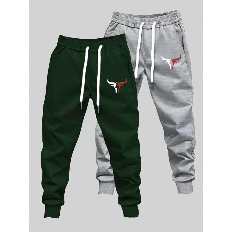 Vyrinės tiesaus kirpimo terry sportinės kelnės su skaitmenine spauda, poliesteris 91–95%, vidurio juosmuo