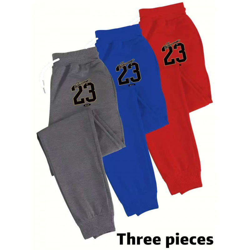 Vyrinės tiesaus kirpimo terry sportinės kelnės su skaitmenine spauda, poliesteris 91–95%, vidurio juosmuo