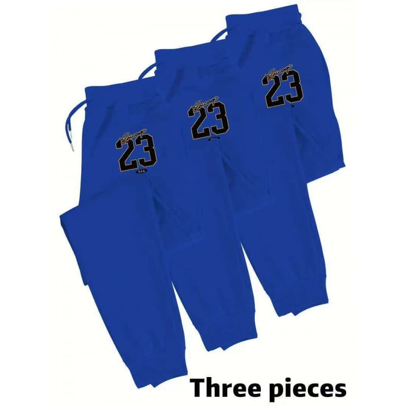 Vyrinės tiesaus kirpimo terry sportinės kelnės su skaitmenine spauda, poliesteris 91–95%, vidurio juosmuo