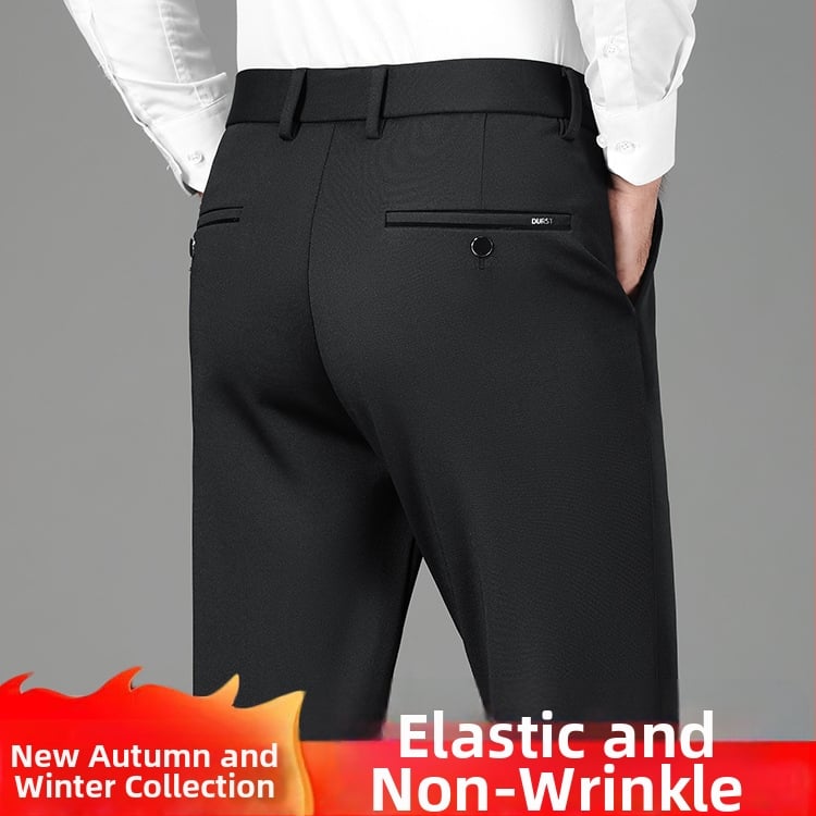 Vyriniai rudens-žiemos storesnės kasdienės kelnės, tiesus kirpimas, medvilnės audinys, užtrauktukas, didelis elastingumas