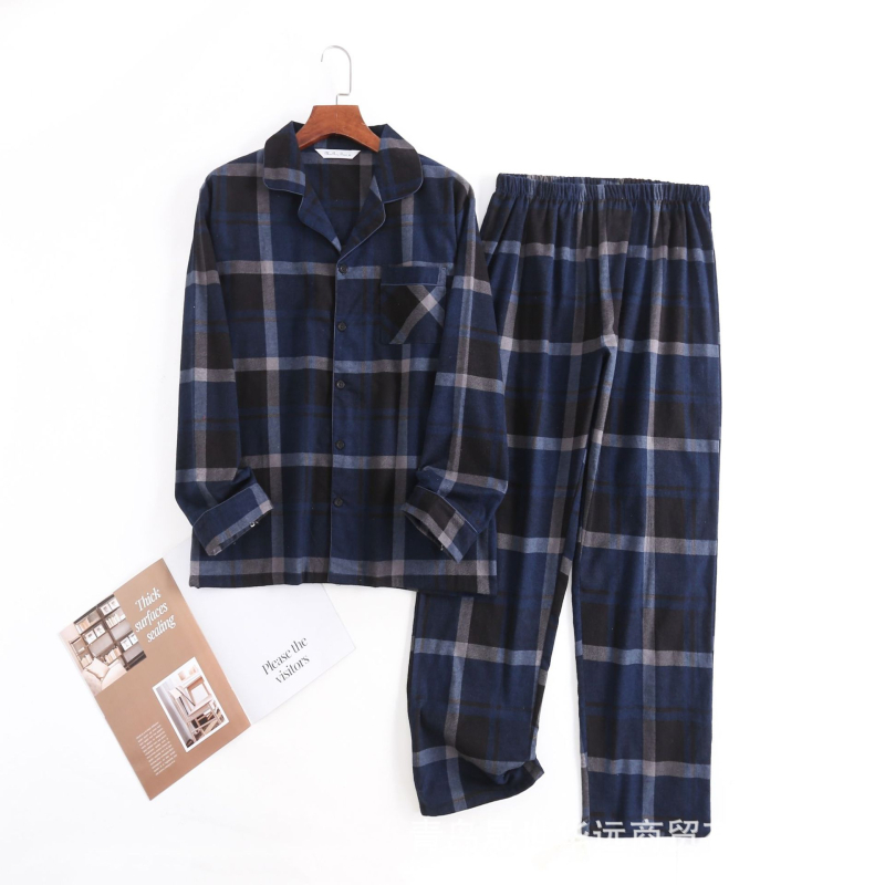 Set pidžame od 100% pamuka, flanel, s dugačkim rukavima i hlačama, srednja težina 141–160 g/m2