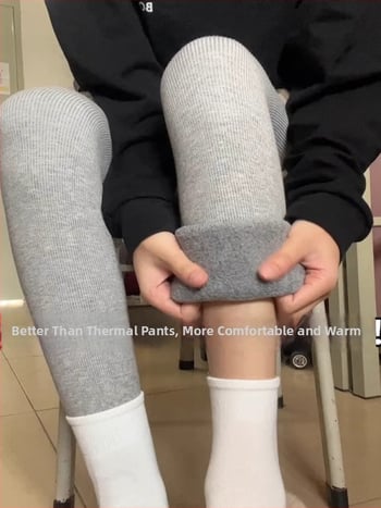 Naistele termilised fleece vooderga leggingud, paks materjal, polüester-spandeksi segu, 9/10 pikkus, kitsas lõige