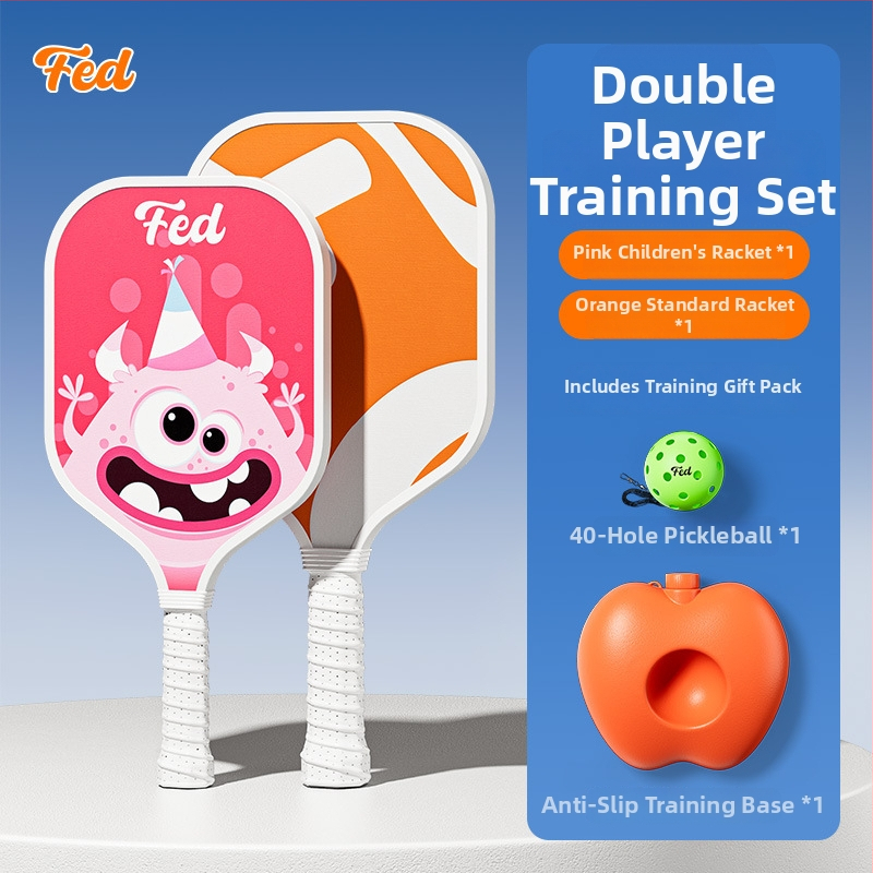 Set rakiet na pickleball pre začiatočníkov – vonkajší tréning pre deti, Fiberglass, 200 g, Feltun