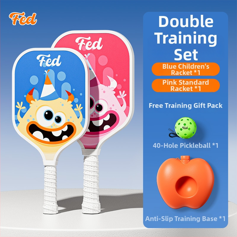 Set rakiet na pickleball pre začiatočníkov – vonkajší tréning pre deti, Fiberglass, 200 g, Feltun