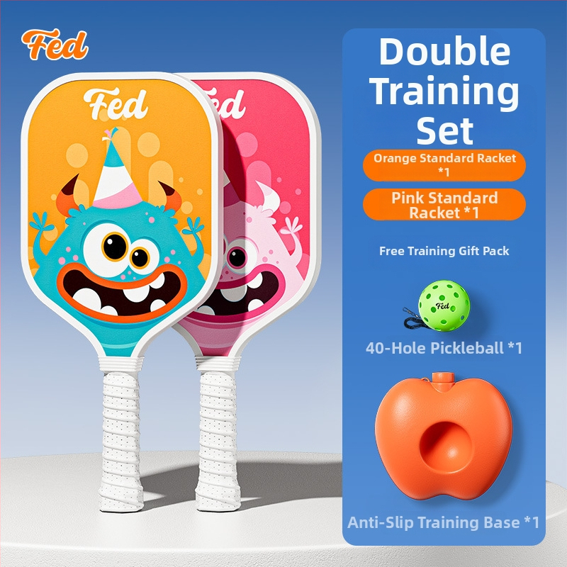 Set rakiet na pickleball pre začiatočníkov – vonkajší tréning pre deti, Fiberglass, 200 g, Feltun