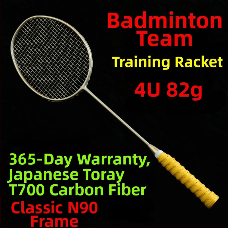 Raketa za badminton s okvirom od karbonskih vlakana, težina 80-84 g, drška G4, direktan udarac, za početnike