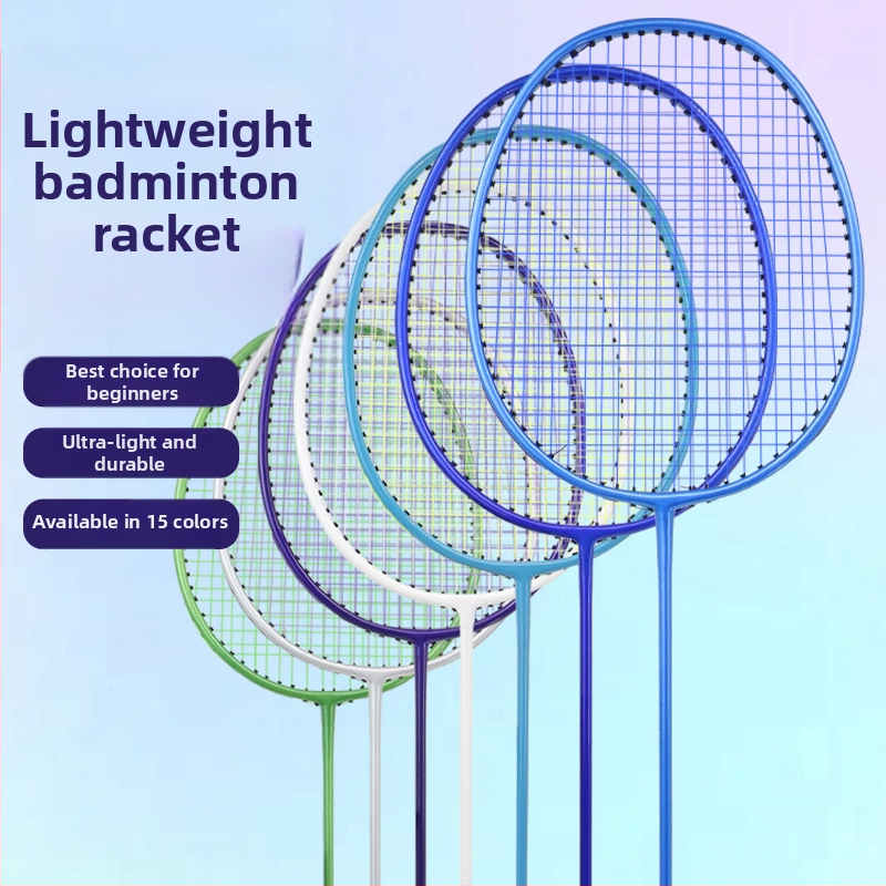 Raketa za badminton od karbonskih vlakana — ultra lagana, 80-84 g; direktni udar; za amaterske juniore; mogućnost prilagodbe