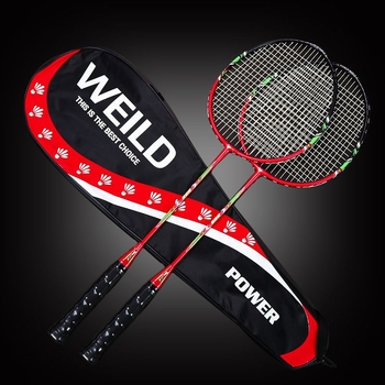 Par badmintonskih raketa, okvir od karbonskih vlakana, najlonske žice, izdržljive