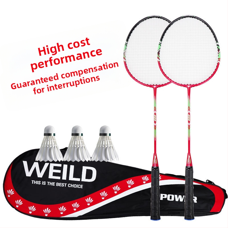 Par badmintonskih raketa, okvir od karbonskih vlakana, najlonske žice, izdržljive