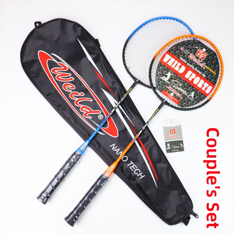 Par badmintonskih raketa, okvir od karbonskih vlakana, najlonske žice, izdržljive