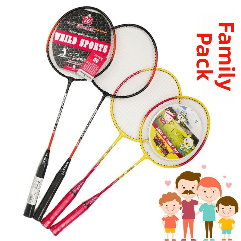 Par badmintonskih raketa, okvir od karbonskih vlakana, najlonske žice, izdržljive