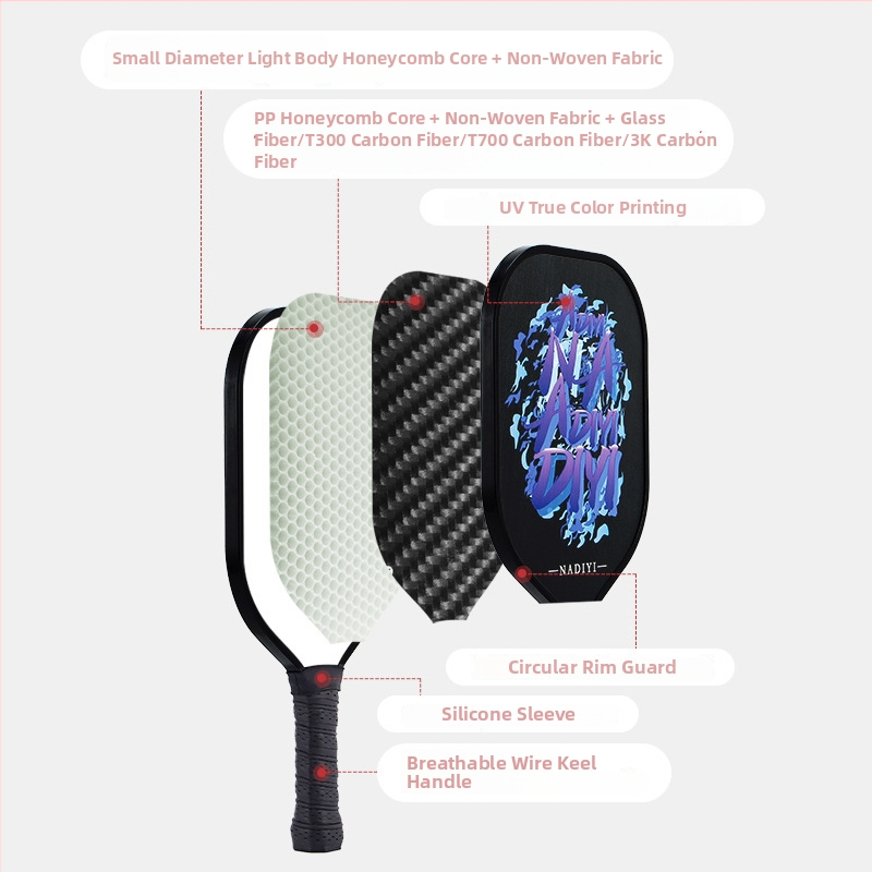 Sada pickleball rakiet z skleneného vlákna, 220 g, Napyi, balenie na vyžiadanie