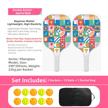 Pickleball raketės rinkinys iš stiklo pluošto, honeycomb branduolys, Ugin, svoris 500 g