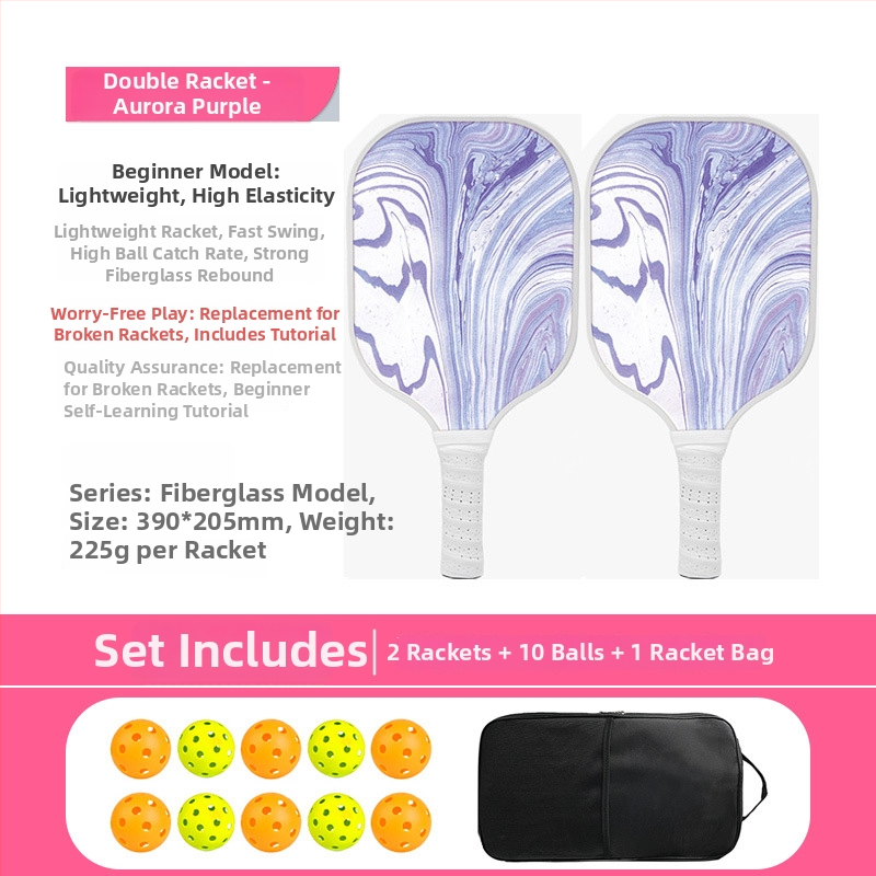 Pickleball raketės rinkinys iš stiklo pluošto, honeycomb branduolys, Ugin, svoris 500 g