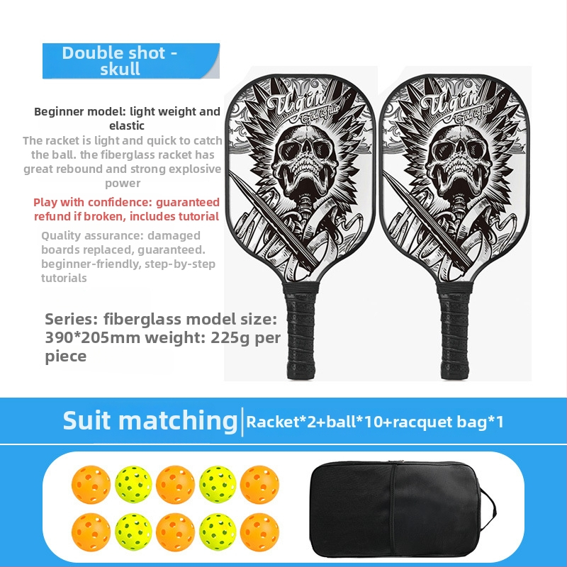Pickleball raketės rinkinys iš stiklo pluošto, honeycomb branduolys, Ugin, svoris 500 g