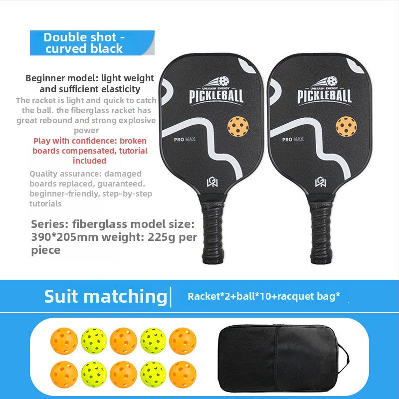 Pickleball raketės rinkinys iš stiklo pluošto, honeycomb branduolys, Ugin, svoris 500 g