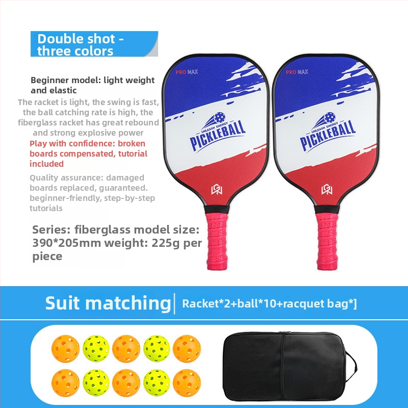 Pickleball raketės rinkinys iš stiklo pluošto, honeycomb branduolys, Ugin, svoris 500 g
