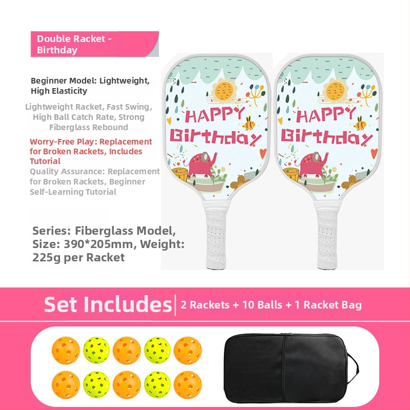 Pickleball raketės rinkinys iš stiklo pluošto, honeycomb branduolys, Ugin, svoris 500 g