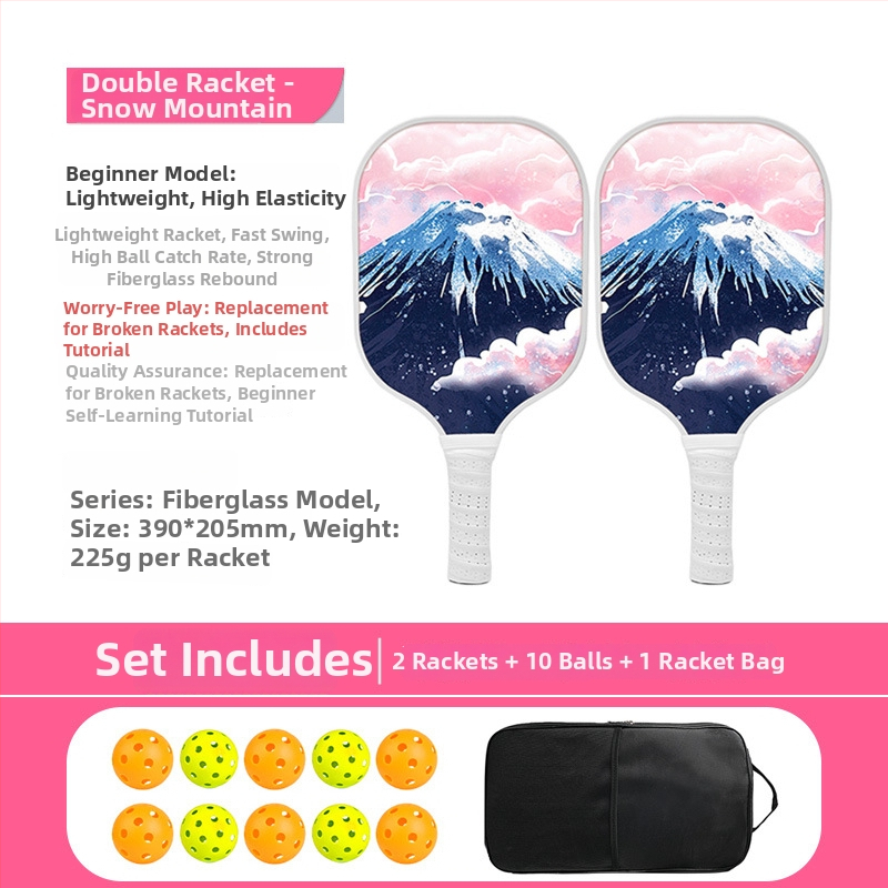 Pickleball raketės rinkinys iš stiklo pluošto, honeycomb branduolys, Ugin, svoris 500 g