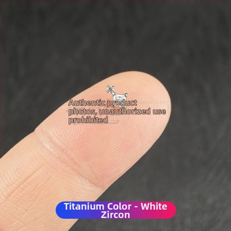 Σετ piercing από κράμα τιτανίου με ζιρκόνια – γεωμετρικά unisex σκουλαρίκια για τα αυτιά, ρινικά studs και studs χειλιών, εσωτερική βίδα, καθαρότητα G23