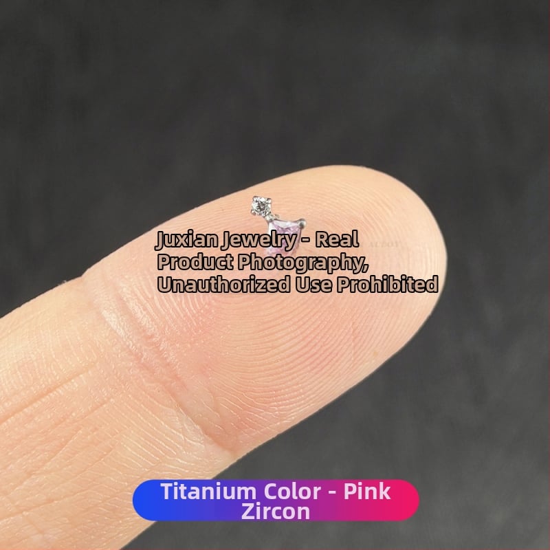 Σετ piercing από κράμα τιτανίου με ζιρκόνια – γεωμετρικά unisex σκουλαρίκια για τα αυτιά, ρινικά studs και studs χειλιών, εσωτερική βίδα, καθαρότητα G23