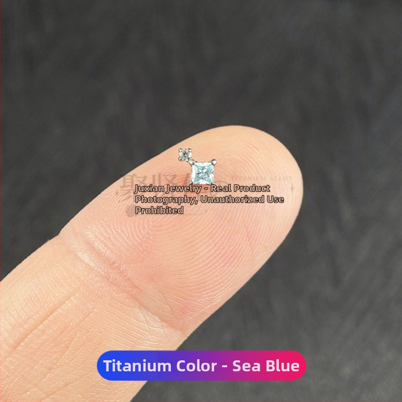 Σετ piercing από κράμα τιτανίου με ζιρκόνια – γεωμετρικά unisex σκουλαρίκια για τα αυτιά, ρινικά studs και studs χειλιών, εσωτερική βίδα, καθαρότητα G23