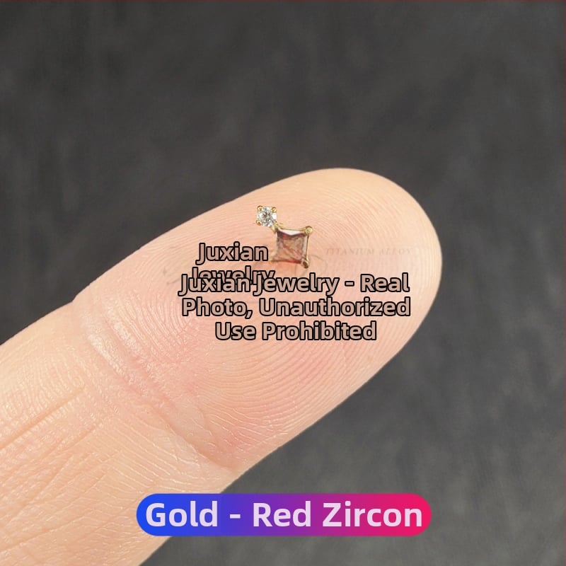 Σετ piercing από κράμα τιτανίου με ζιρκόνια – γεωμετρικά unisex σκουλαρίκια για τα αυτιά, ρινικά studs και studs χειλιών, εσωτερική βίδα, καθαρότητα G23