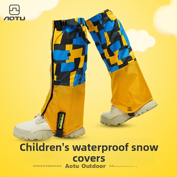 Vaikų nailoniniai blauzdos apsaugos slidinėjimui, atsparūs vandeniui, smėliui, pritaikomi, išoriniai kojų gaubteliai