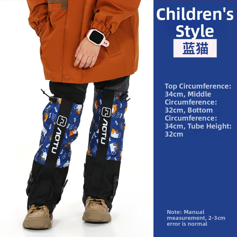 Vaikų nailoniniai blauzdos apsaugos slidinėjimui, atsparūs vandeniui, smėliui, pritaikomi, išoriniai kojų gaubteliai