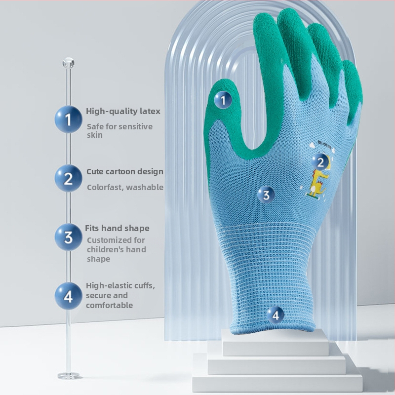 Detské rukavice na pláž a šnorchlovanie, na zhromažďovanie pri brehu a zber krabov, ochrana pred stlačením a tŕňmi, vodotesné — Materiál: hodvábny kvetový vzor; Kategória: rukavice na plávanie/športové rukavice