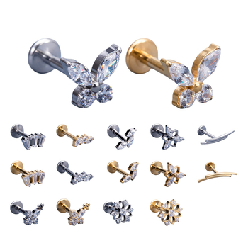 Nosa piercing prsten – G23 titanijeva legura, srcolik oblik, dijamantno ugradnja, cirkon kamen