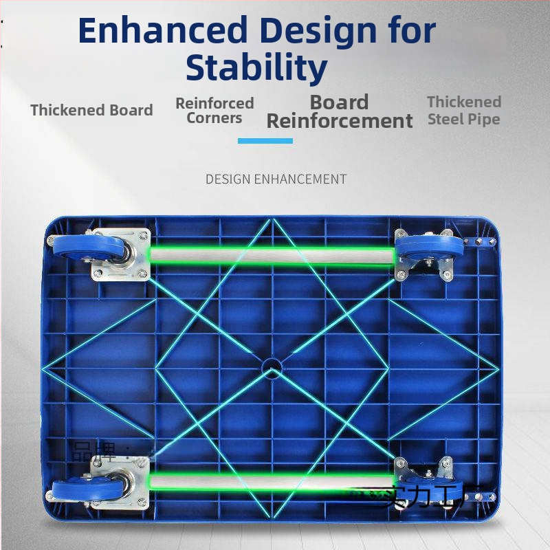 Viacúčelový ručný vozík so skladacou plochou; mosadz + elektroplátovaná biela oceľ; strieborné vsadenie; Zima 2022
