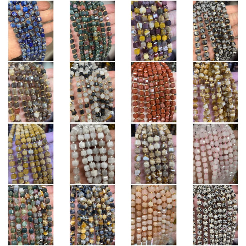 Labave perle od prirodnog kristalnog sirovog kamena, četvrtastog oblika, polirane, za DIY nakit (ogrlica, narukvica)