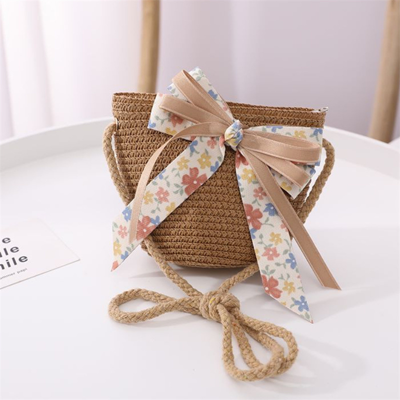 Dječji ljetni set šešira: slameni plitki šešir za plažu u stilu princeze i ribara, sklopivi, široki rub, kupolasta kruna, uz torbu