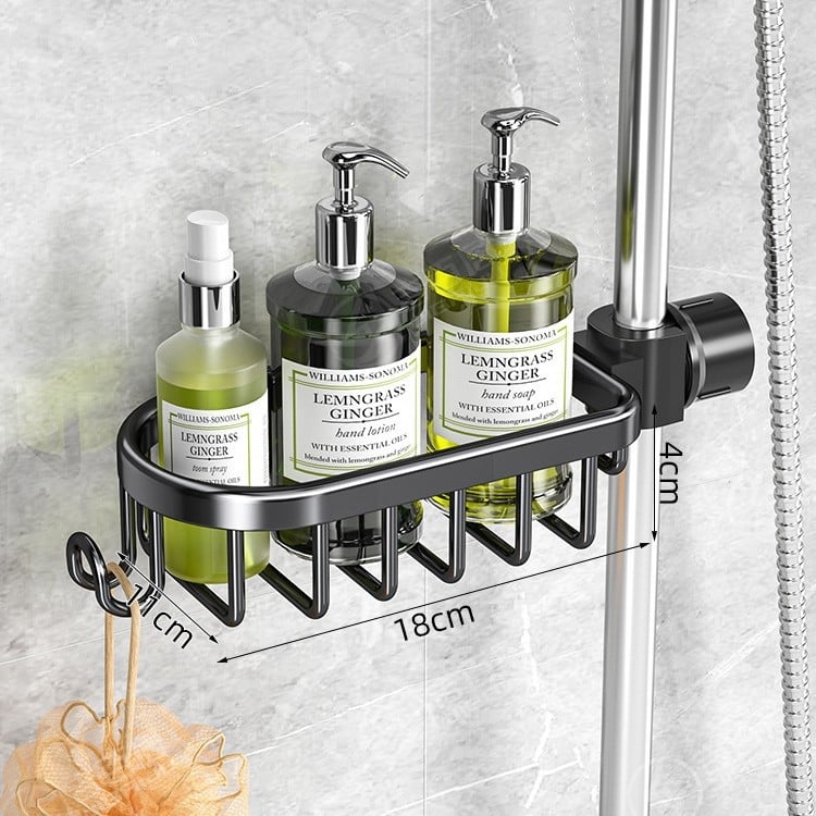 Рафт за баня за съхранение, алуминиева сплав, оксидирана повърхност, товароподемност 10-15 кг, 1 ниво, модел PTT-SLTZWJ-QH-A