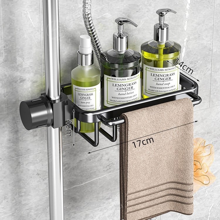 Рафт за баня за съхранение, алуминиева сплав, оксидирана повърхност, товароподемност 10-15 кг, 1 ниво, модел PTT-SLTZWJ-QH-A