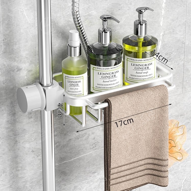 Рафт за баня за съхранение, алуминиева сплав, оксидирана повърхност, товароподемност 10-15 кг, 1 ниво, модел PTT-SLTZWJ-QH-A